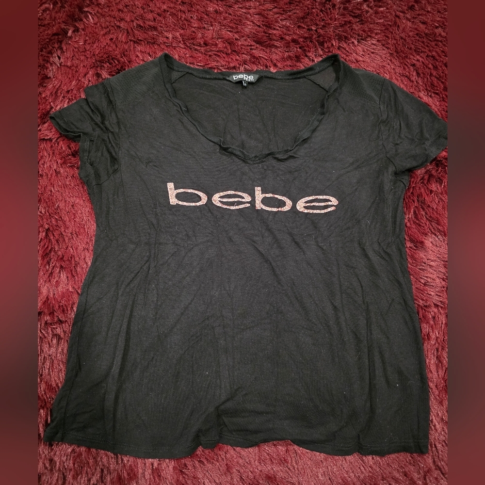 Bebe Black Short Sleeve Tee